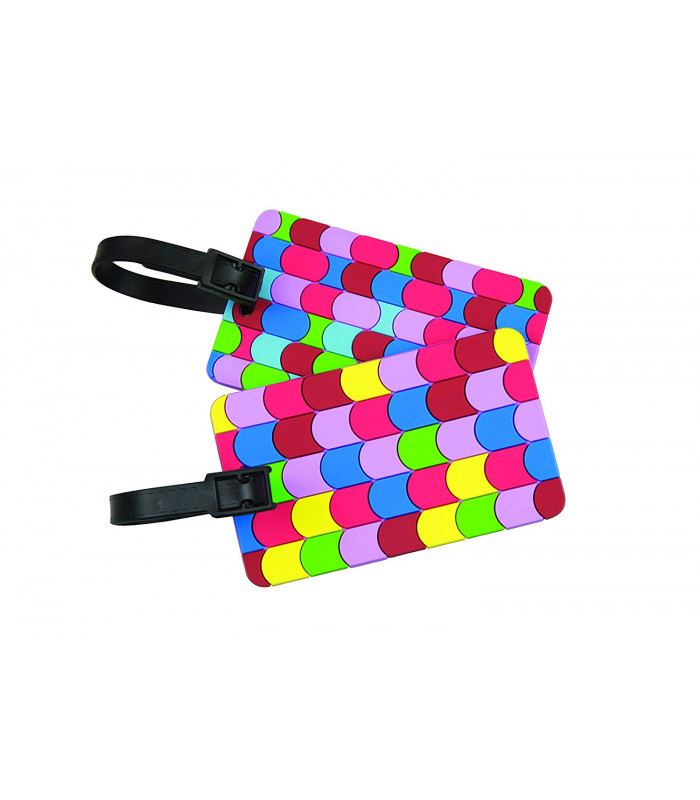 סט 2 תגי זיהוי  SET OF 2 Luggage Tags - Multi Geometric