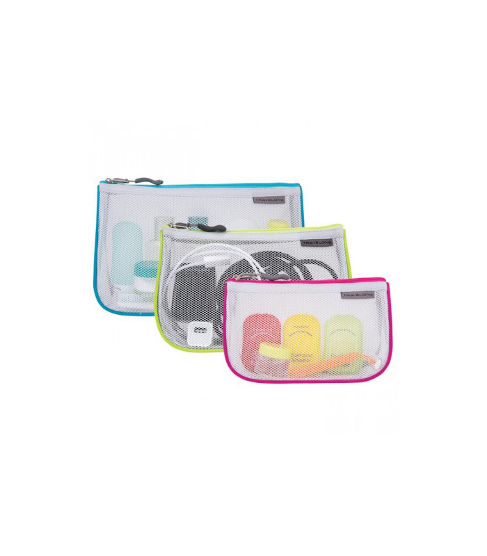 ארגונית אכסון SET OF 3 Assorted Piped Pouches