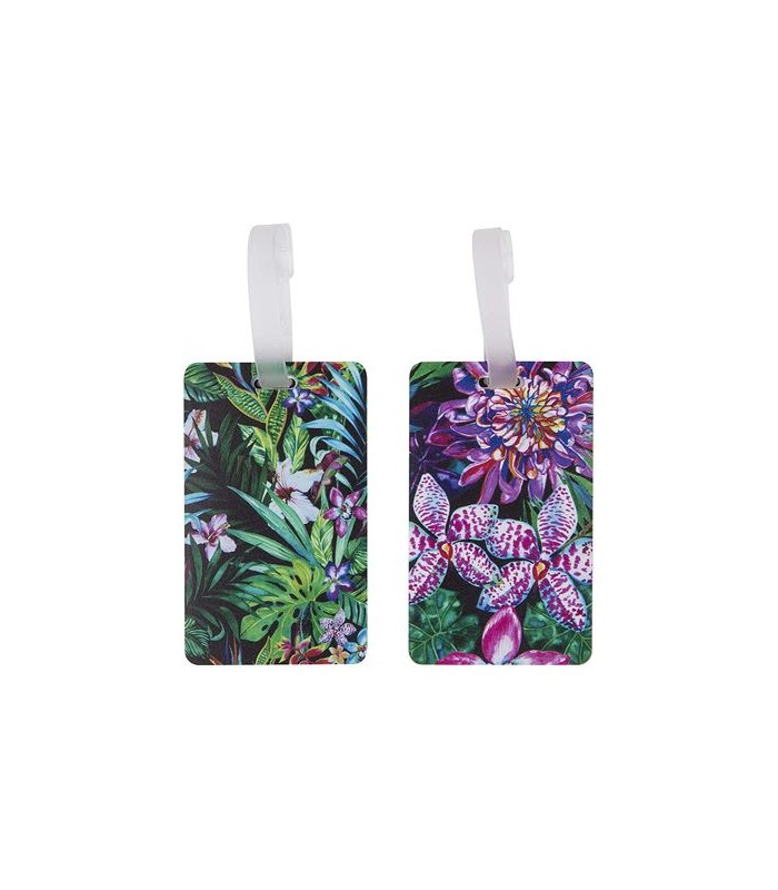 זוג תגיות זיהוי למזוודה Tropical Leaves