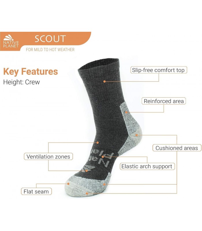 גרבי טיולים ממריצים ומנדפים Scout